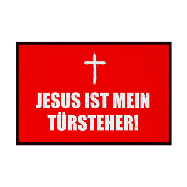 Fußmatte mit Gummirand jesus ist mein türsteher