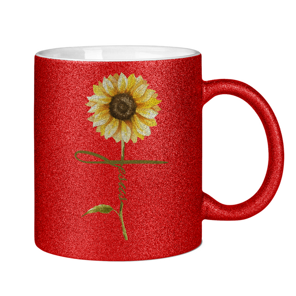 Glitzertasse jesus sonnenblume