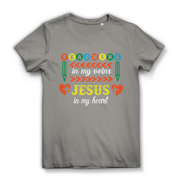 Damen Bio T-Shirt teaching in my veins jesus in my heart