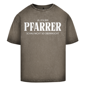 Oversize Washed T-Shirt ich bin pfarrer