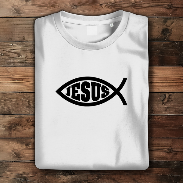 Damen Bio T-Shirt fisch symbol ICHTHYS Jesus