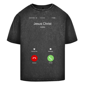 Oversize Washed T-Shirt jesus christ is calling