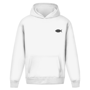 Oversize Hoodie Ohne Kordel fisch symbol ICHTHYS Jesus