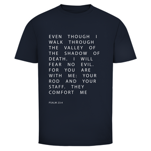 Herren T-Shirt i will fear no evil psalm 23:4