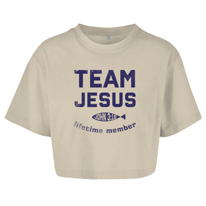 Damen Oversize Crop team jesus john 3:16