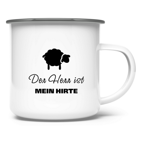 Emaille Tasse der herr ist mein hirte