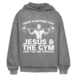 Oversize Washed Hoodie jesus and gym