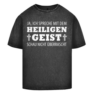 Oversize Washed T-Shirt ich spreche mit dem heiligen geist
