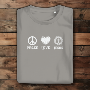 Damen Bio T-Shirt peace love jesus