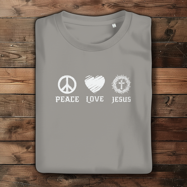 Damen Bio T-Shirt peace love jesus