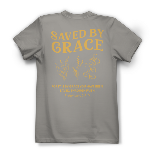 Damen Bio T-Shirt saved by grace ehpesians 2:8-9