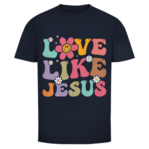 Herren T-Shirt love like jesus retro