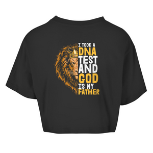 Damen Oversize Crop Top god is my father