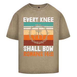 Oversize Washed T-Shirt every knee shall bow romans 14:11