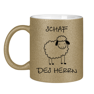 Glitzertasse schaf des herrn