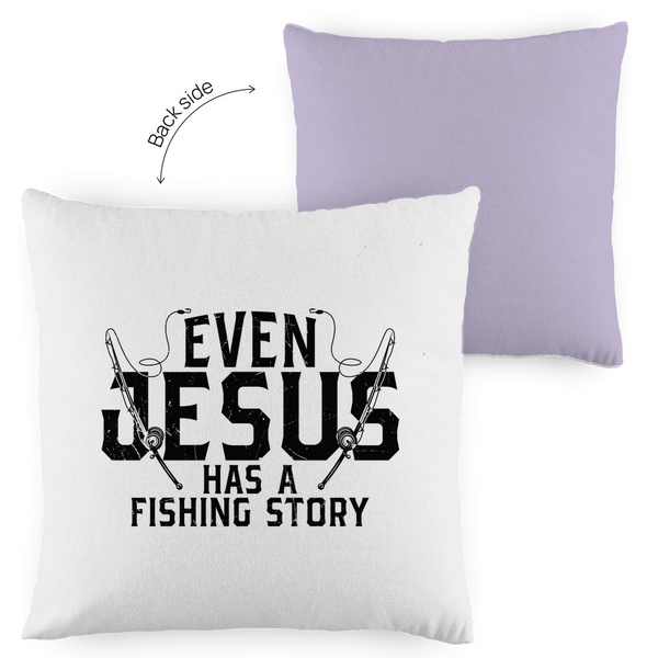 Kopfkissen zweifarbig even jesus has a fishing story angler