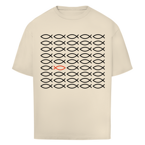 Oversize T-Shirt fisch symbol ICHTHYS