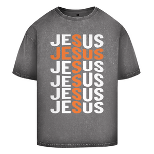 Oversize Washed T-Shirt jesus kreuz