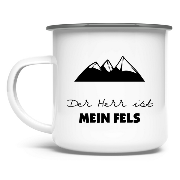 Emaille Tasse der herr ist mein fels