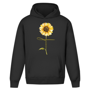 Oversize Hoodie Ohne Kordel jesus sonnenblume