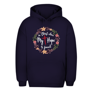 Unisex Oversize Hoodie in christ alone my hope is found