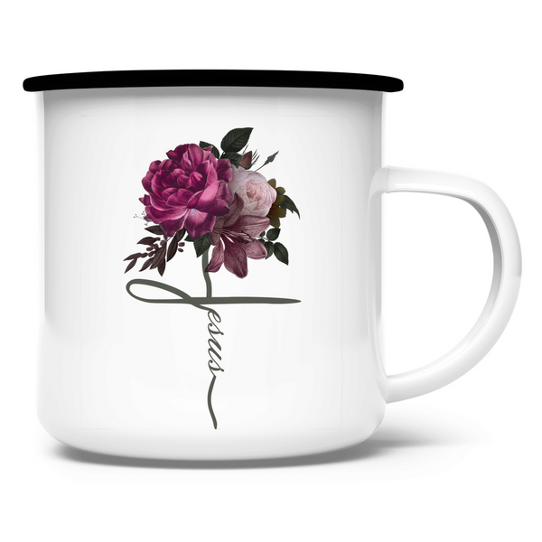 Emaille Tasse jesus blume