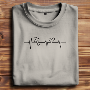 Oversize T-Shirt Herzschlag Kreuz