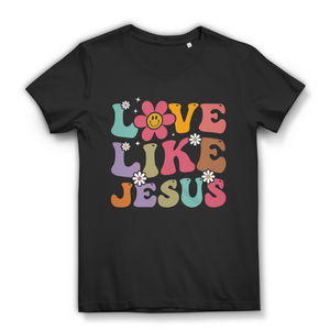 Damen Bio T-Shirt love like jesus retro