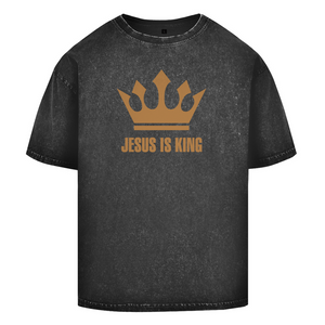 Oversize Washed T-Shirt jesus is king krone