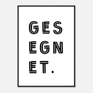 gesegnet Poster mit Holzrahmen