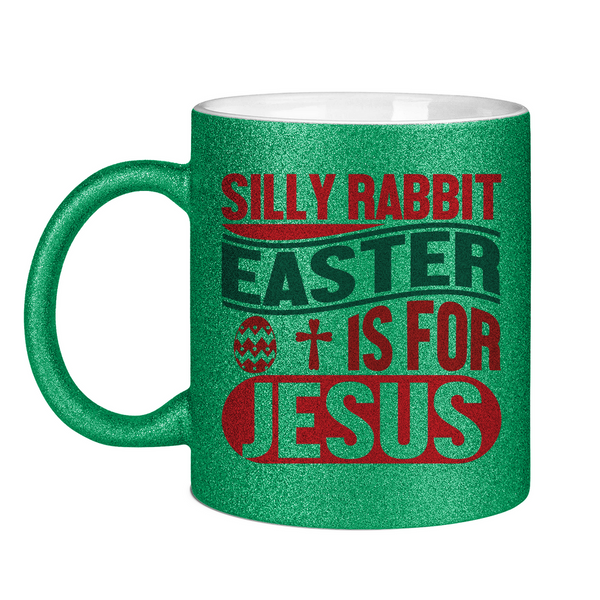 Glitzertasse silly rabbit ostern osterhase