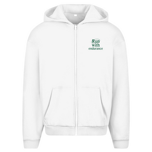 Oversize Zipper Hoodie run with endurance hebrews 12:1