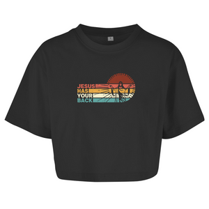 Damen Oversize Crop Top jesus has your back