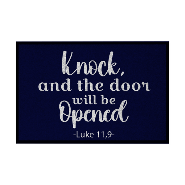 Fußmatte mit Gummirand knock and the door will be opened luke 11,9