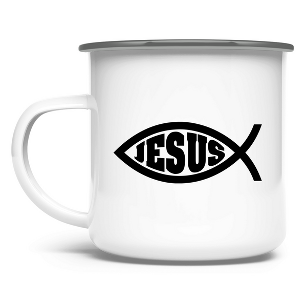 Emaille Tasse Ichthys fisch christliches symbol