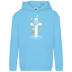 Kinder Hoodie Kreuz Blumen