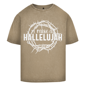 Oversize Washed T-Shirt i raise a hallelujah dornenkrone