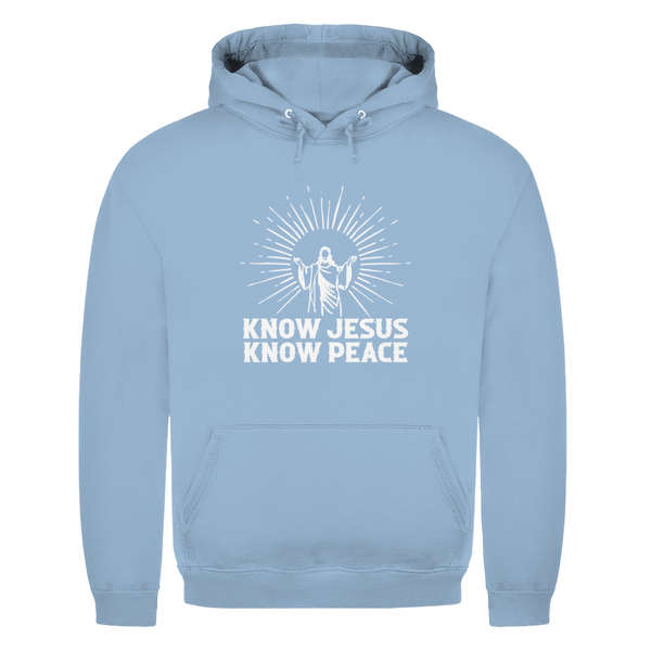 Herren Hoodie know jesus know peace