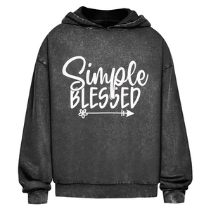 Oversize Washed Hoodie simple blessed