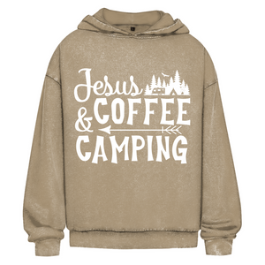 Oversize Washed Hoodie jesus coffee camping