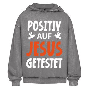 Oversize Washed Hoodie positiv auf jesus getestet