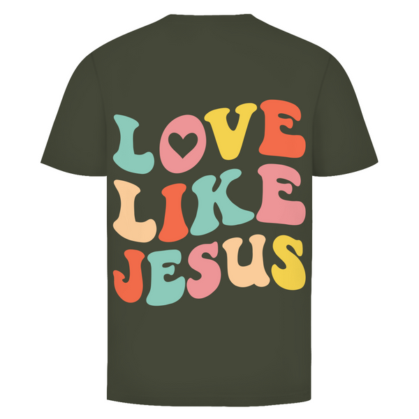 Herren T-Shirt love like jesus retro