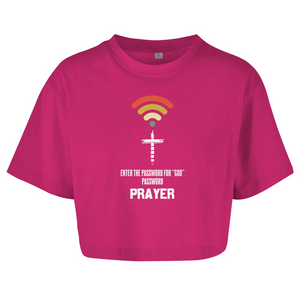 Damen Oversize Crop Top enter the password for god