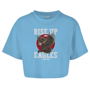 Damen Oversize Crop Top rise up like eagles isaiah 40:31