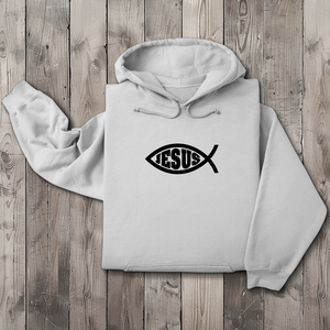 Herren Hoodie fisch symbol ICHTHYS Jesus