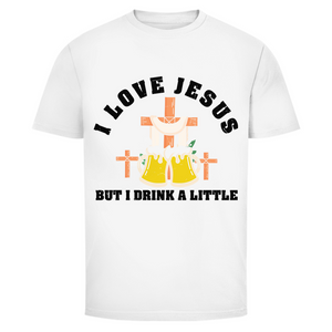 Herren T-Shirt i love jesus but i drink a little bier