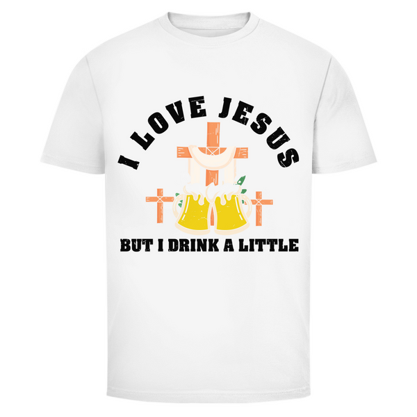 Herren T-Shirt i love jesus but i drink a little bier