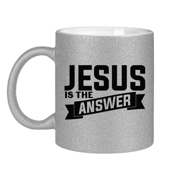 Glitzertasse jesus is the answer