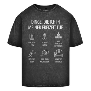 Oversize Washed T-Shirt dinge die ich in meiner freizeit tue