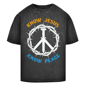 Oversize Washed T-Shirt know jesus know peace
